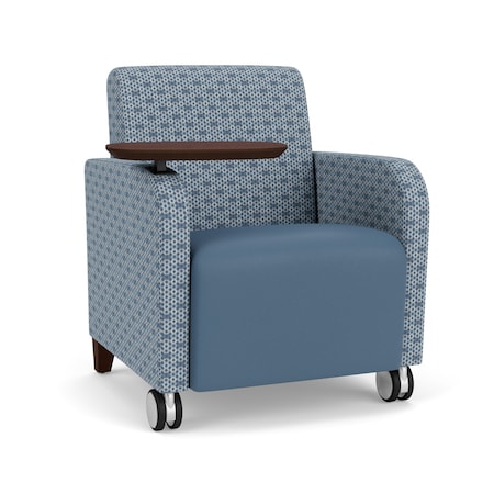 Siena Guest Chair W/ Swivel Tablet And Walnut Legs,RS RainSong Back,MD Titan Seat,RS RainSong Panels